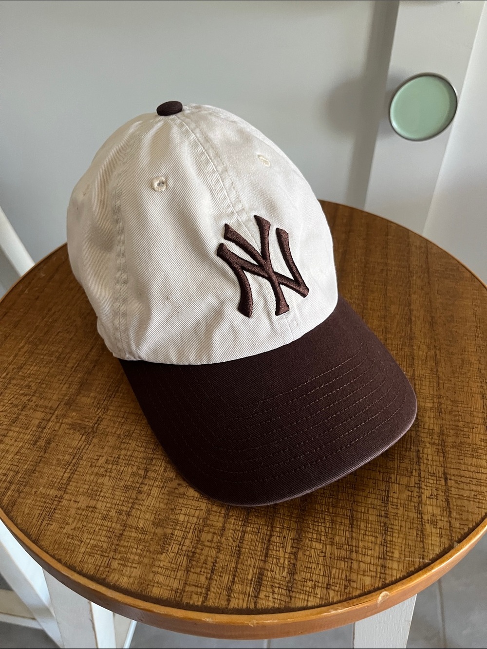 Cream and Brown NY Baseball Cap
